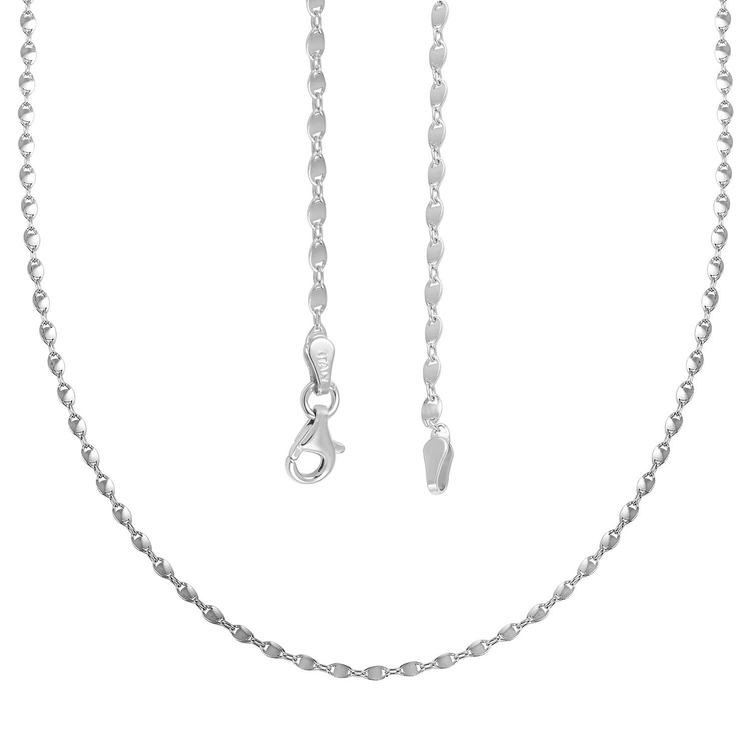 Italian Sterling Silver Confetti Waved Necklace 20 Inches 2.90 Grams