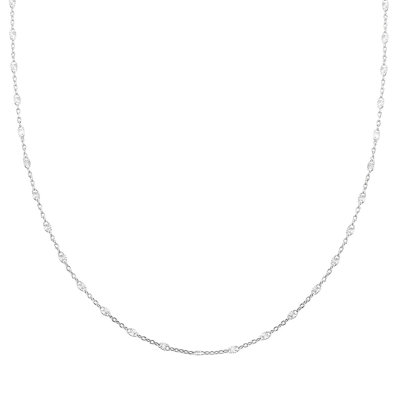 Italian Sterling Silver Confetti Star Necklace 20 Inches 3.20 Grams