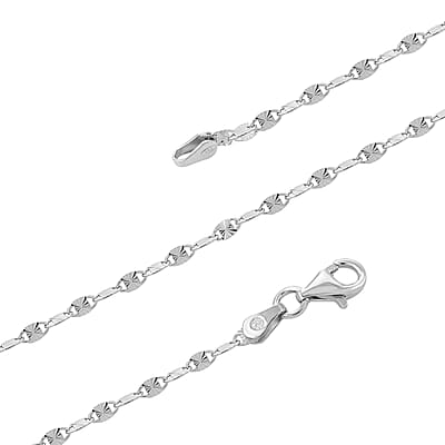Italian Sterling Silver Confetti Star Necklace 20 Inches 3.40 Grams
