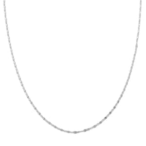 Italian Sterling Silver Confetti Fan Chain Necklace 20 Inches 3.50 Grams