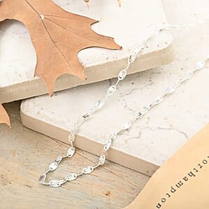 Italian Confetti Fan Chain Necklace in Sterling Silver 3.50 Grams 20 Inches