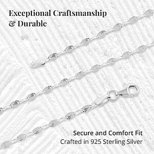 Italian Confetti Fan Chain Necklace in Sterling Silver 3.50 Grams 20 Inches