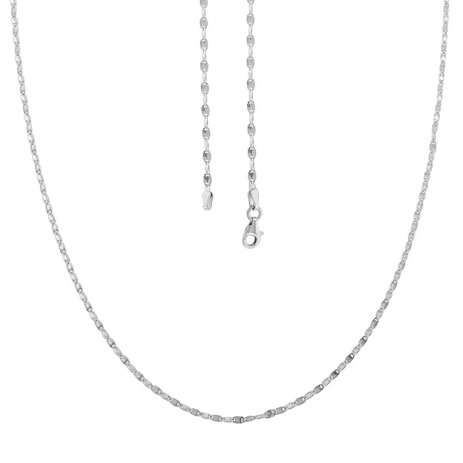 Italian Confetti Fan Chain Necklace in Sterling Silver 3.50 Grams 20 Inches