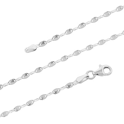 Italian Confetti Fan Chain Necklace in Sterling Silver 3.50 Grams 20 Inches