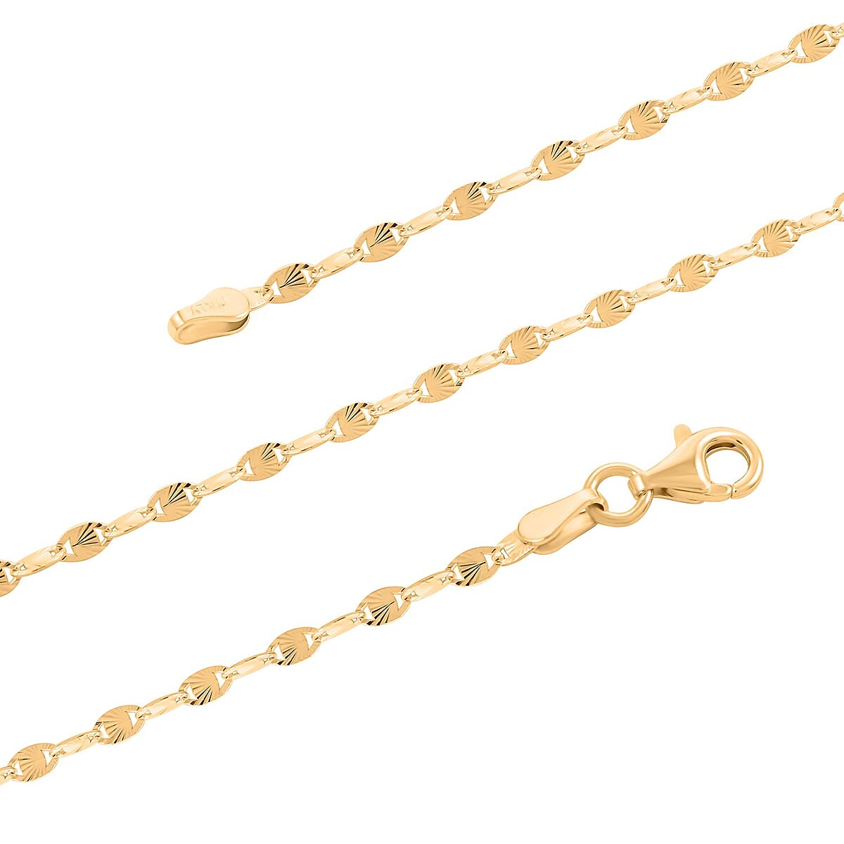 Italian Confetti Fan Chain Necklace in 14K Yellow Gold Over Sterling Silver 3.50 Grams 20 Inches image number 2