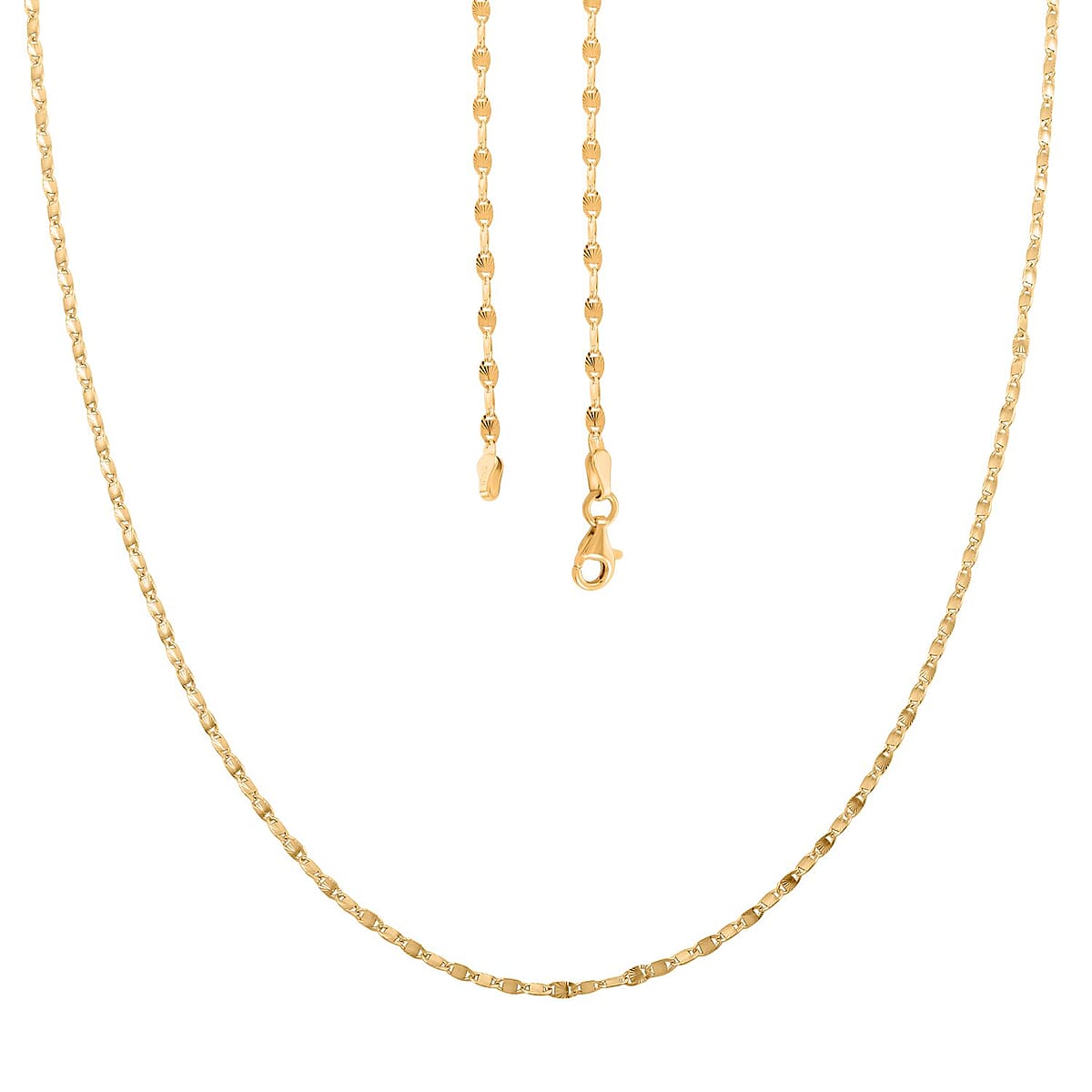 Italian Confetti Fan Chain Necklace in 14K Yellow Gold Over Sterling Silver 3.50 Grams 20 Inches image number 3
