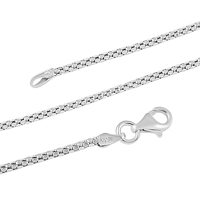 Italian Sterling Silver Popcorn Chain Necklace 18 Inches 2.70 Grams