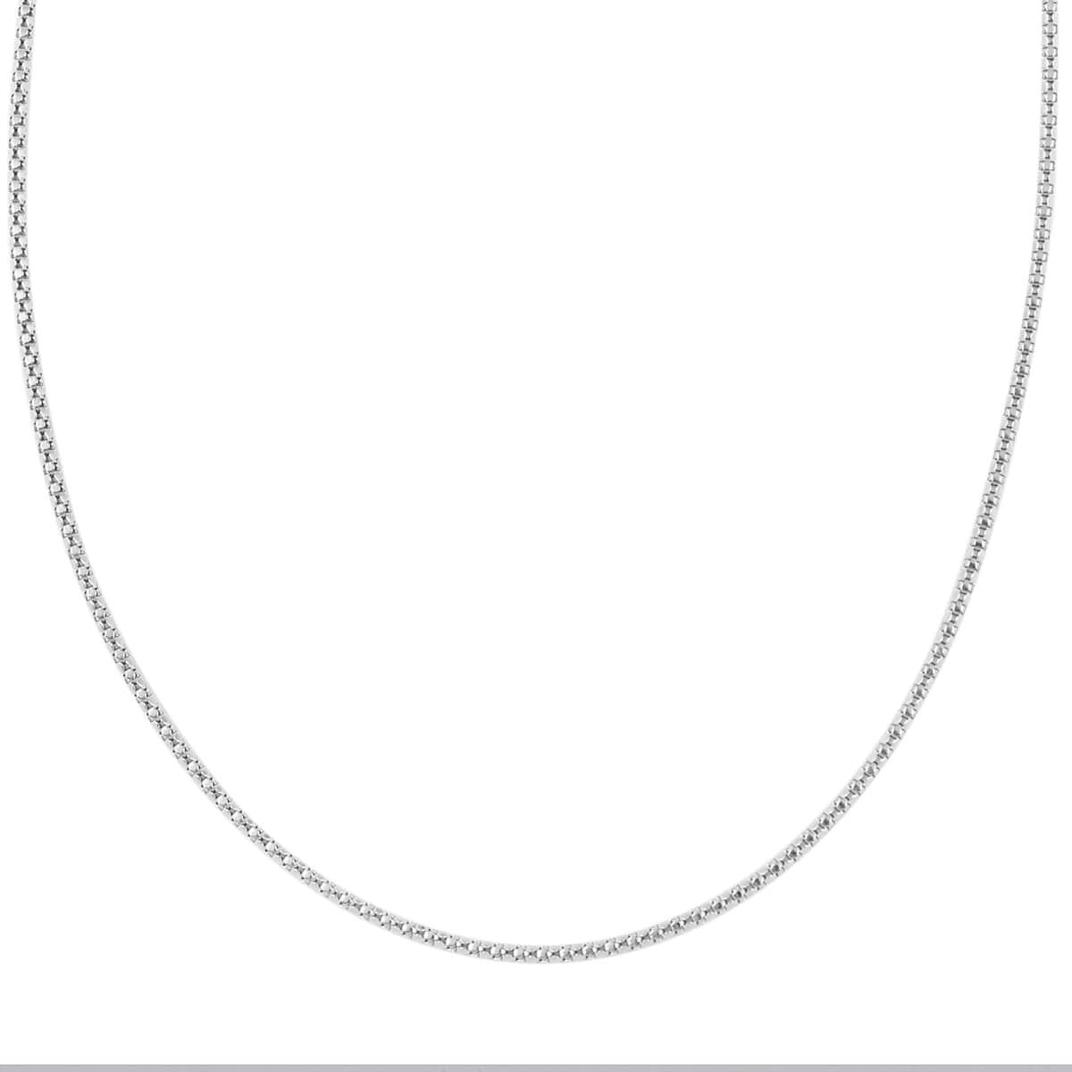 Italian Sterling Silver Popcorn Chain Necklace 18 Inches 2.70 Grams image number 3