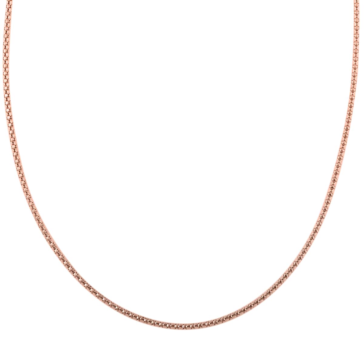 Italian 14K Rose Gold Over Sterling Silver Popcorn Chain Necklace 18 Inches 2.70 Grams image number 3