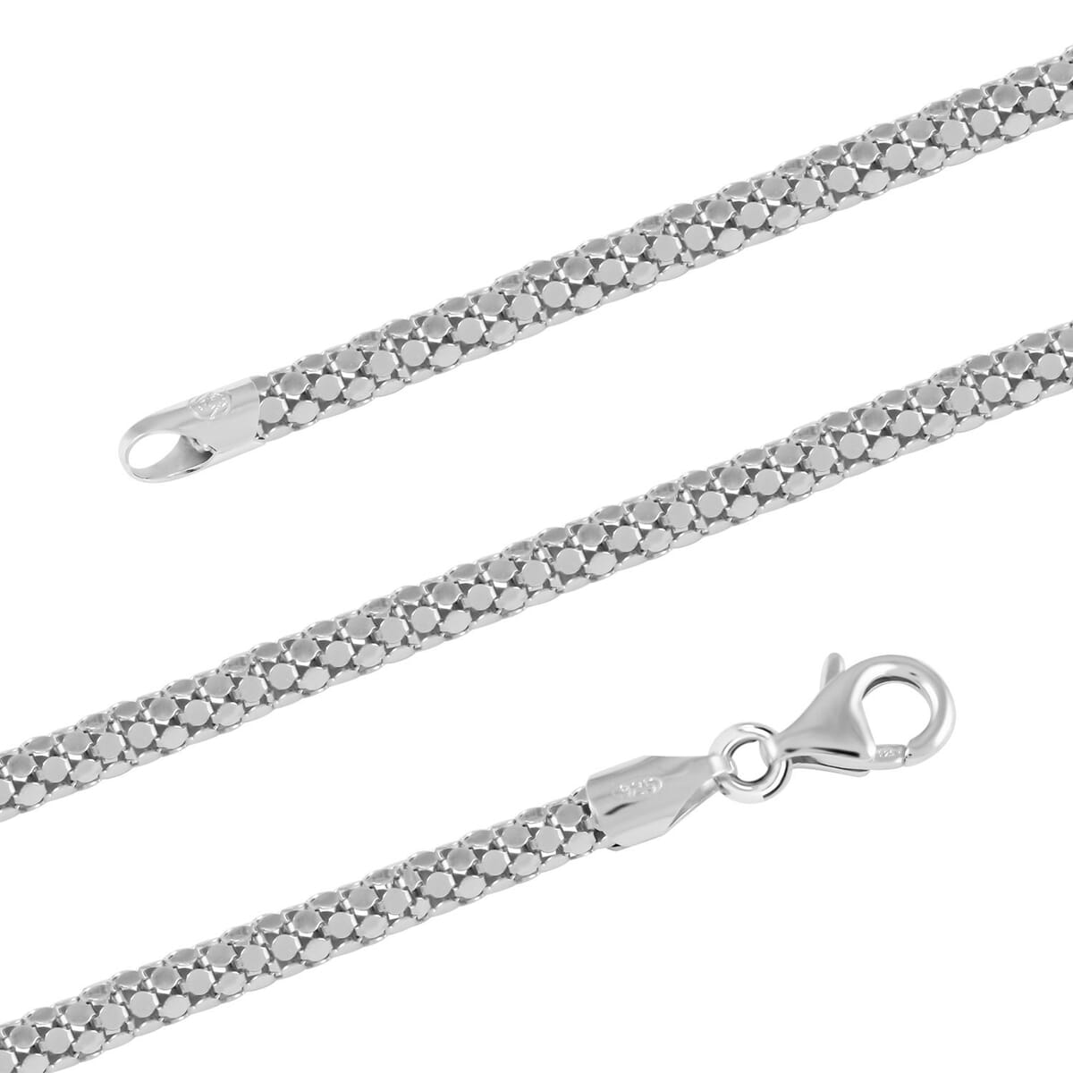 Italian Sterling Silver Popcorn Closed Necklace 30 Inches 22.3 Grams image number 2