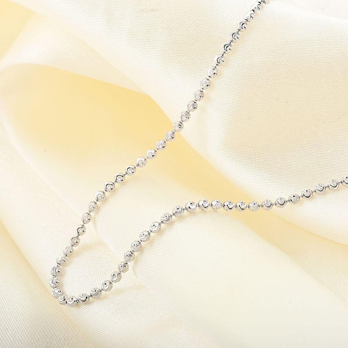 Italian Sterling Silver Moon Chain Necklace 24 Inches 6.9 Grams image number 1