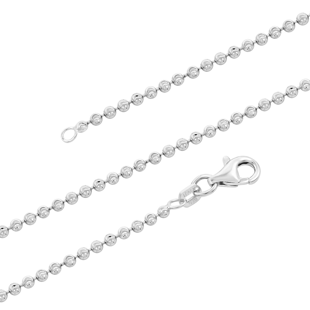 Italian Sterling Silver Moon Chain Necklace 24 Inches 6.9 Grams image number 2