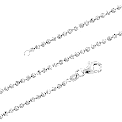 Italian Sterling Silver Moon Chain Necklace 24 Inches 6.9 Grams