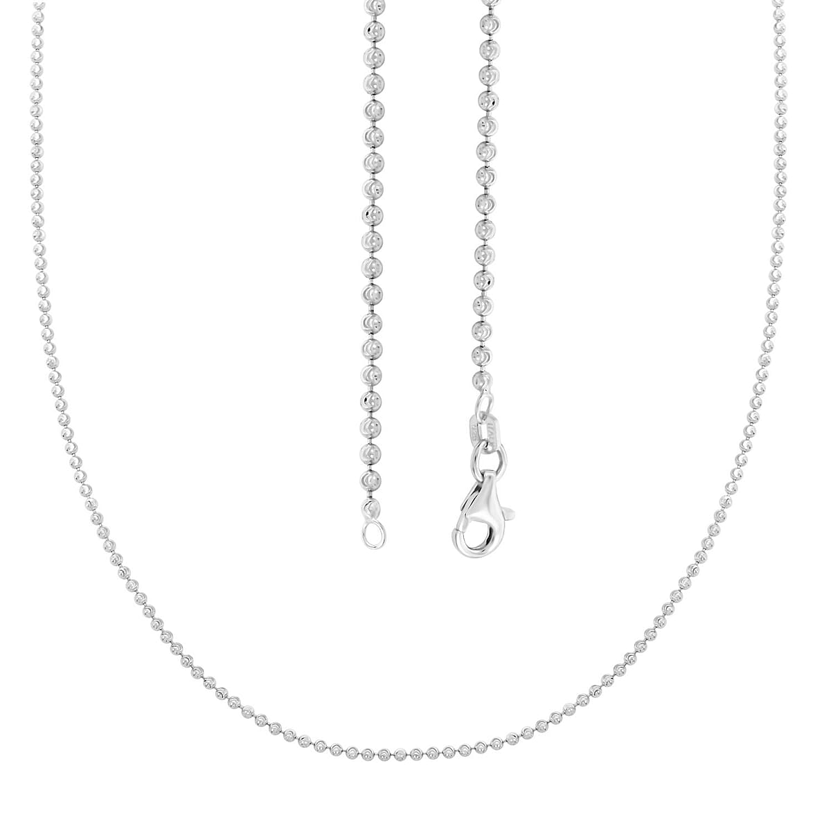 Italian Sterling Silver Moon Chain Necklace 24 Inches 6.9 Grams image number 3