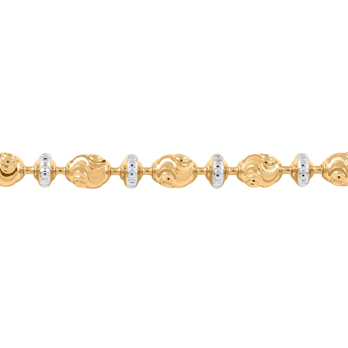 Italian 14K Yellow Gold Over and Sterling Silver Saturno Bracelet (7.00 In) 5 Grams image number 2