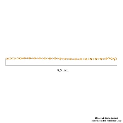 Italian 14K Yellow Gold Over and Sterling Silver Saturno Bracelet (7.00 In) with 1 Inch Extender 5 Grams