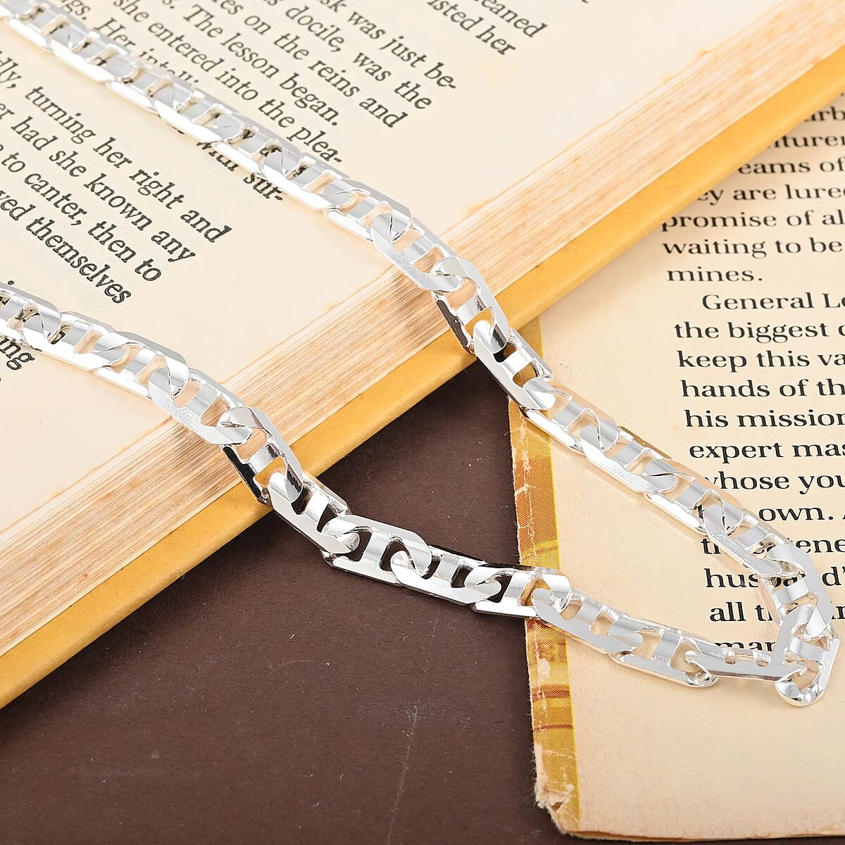 Italian Sterling Silver Dallas Chain Necklace 22 Inches 35.1 Grams image number 1