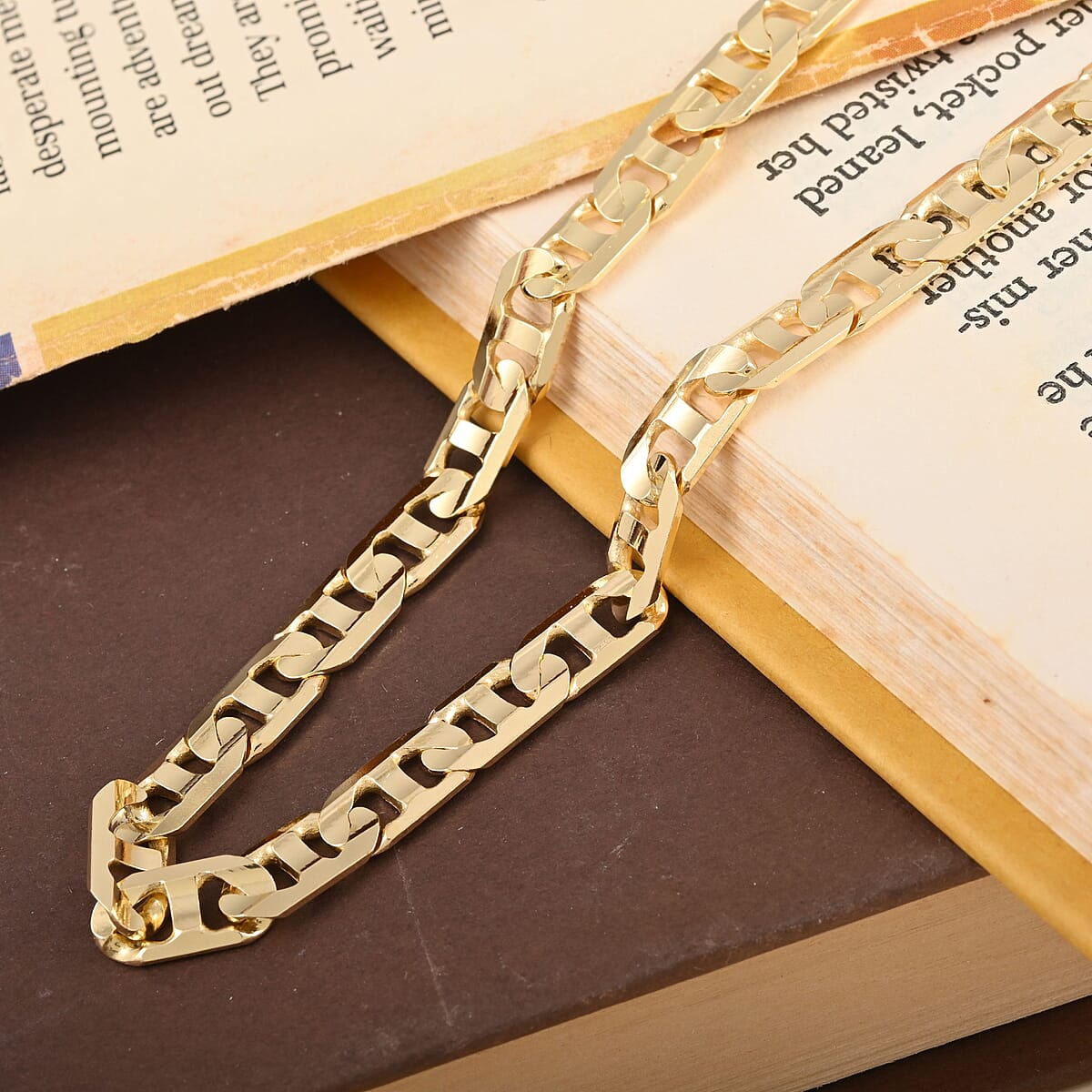 Italian 14K Yellow Gold Over Sterling Silver Dallas Chain Necklace 22 Inches 35.1 Grams image number 1