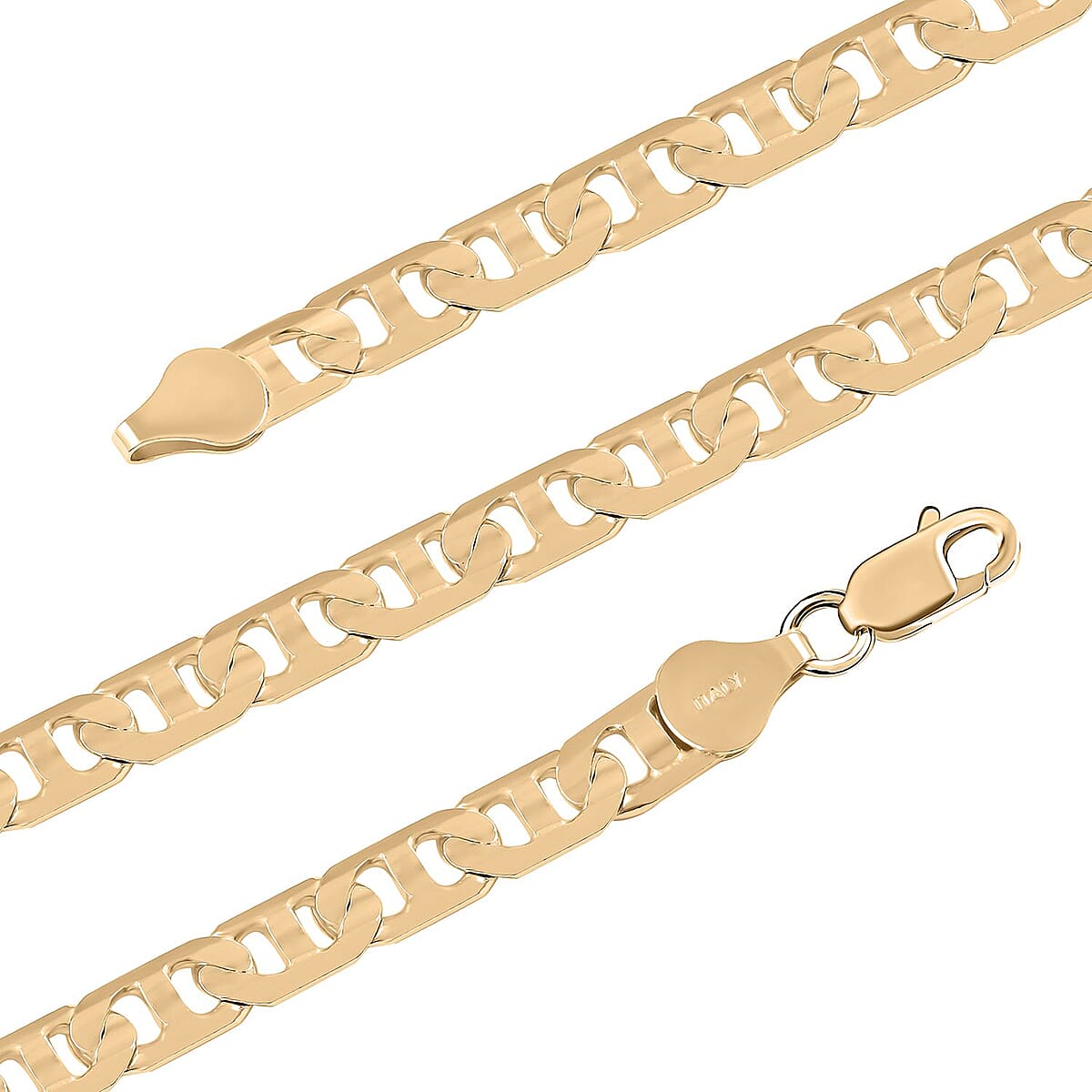 Italian 14K Yellow Gold Over Sterling Silver Dallas Chain Necklace 22 Inches 35.1 Grams image number 2