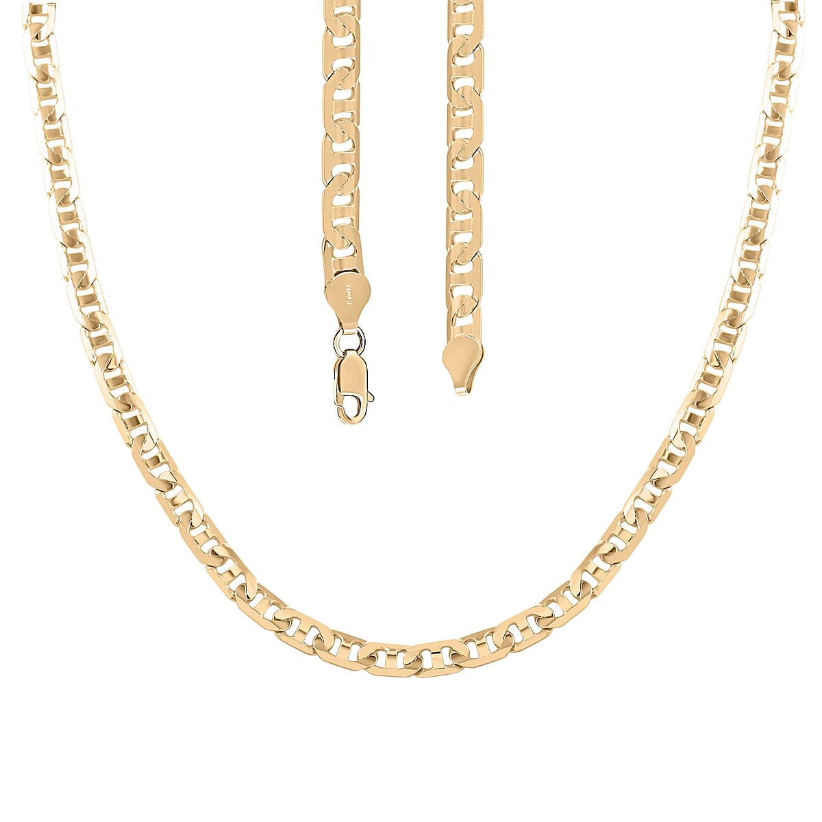 Italian 14K Yellow Gold Over Sterling Silver Dallas Chain Necklace 22 Inches 35.1 Grams image number 3