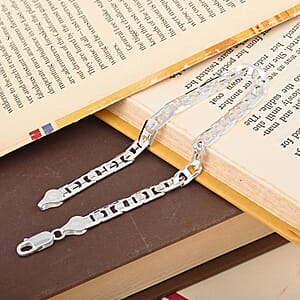 Italian Sterling Silver Dallas Chain Bracelet (8.50 In) 13.5 Grams