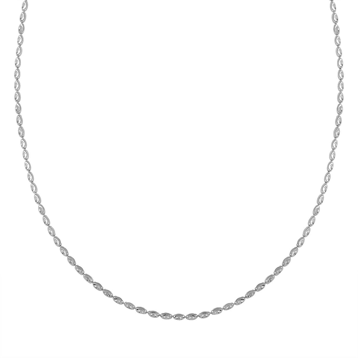 Italian Sterling Silver Rice Moon Necklace 20 Inches 6.3 Grams image number 0