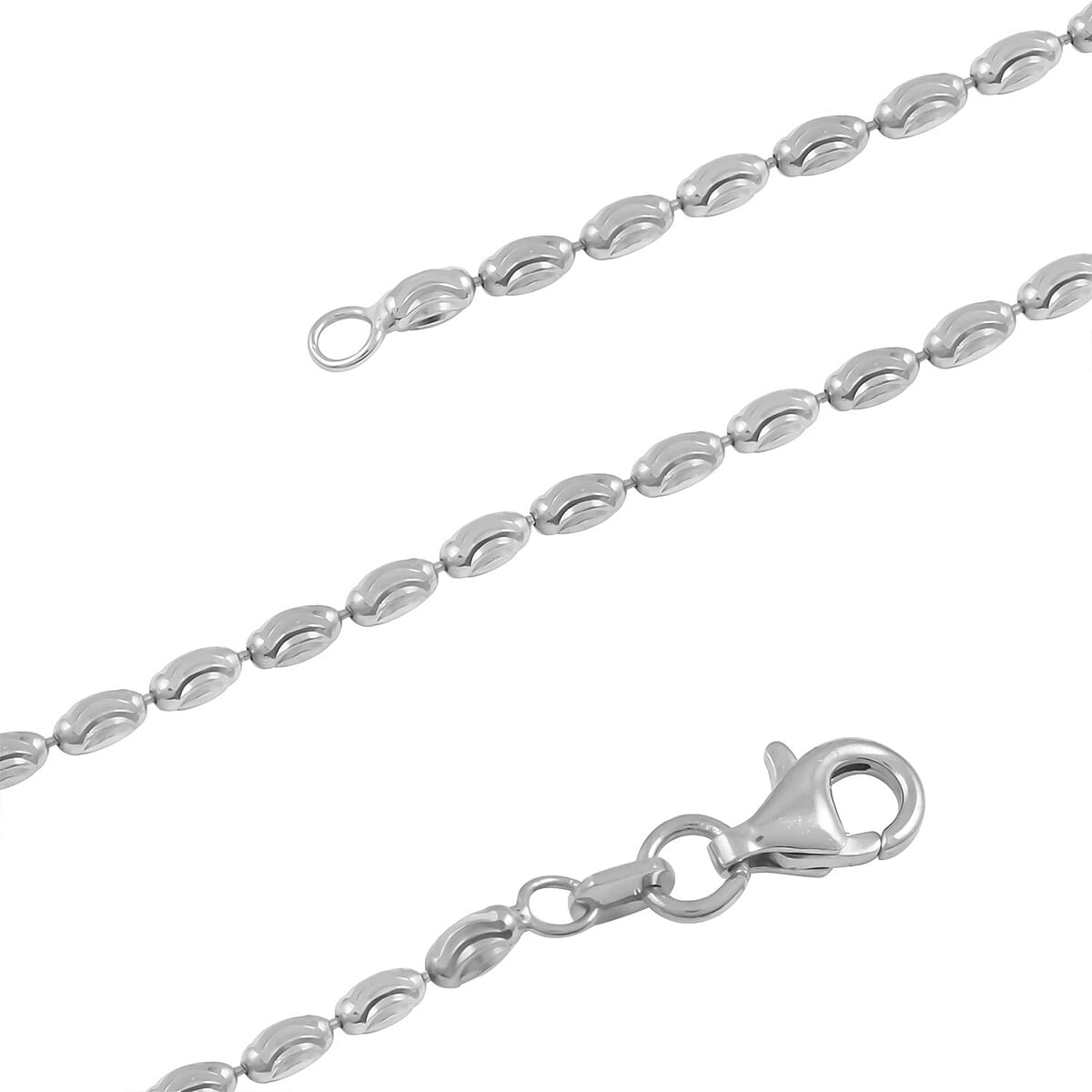 Italian Sterling Silver Rice Moon Necklace 20 Inches 6.3 Grams image number 2