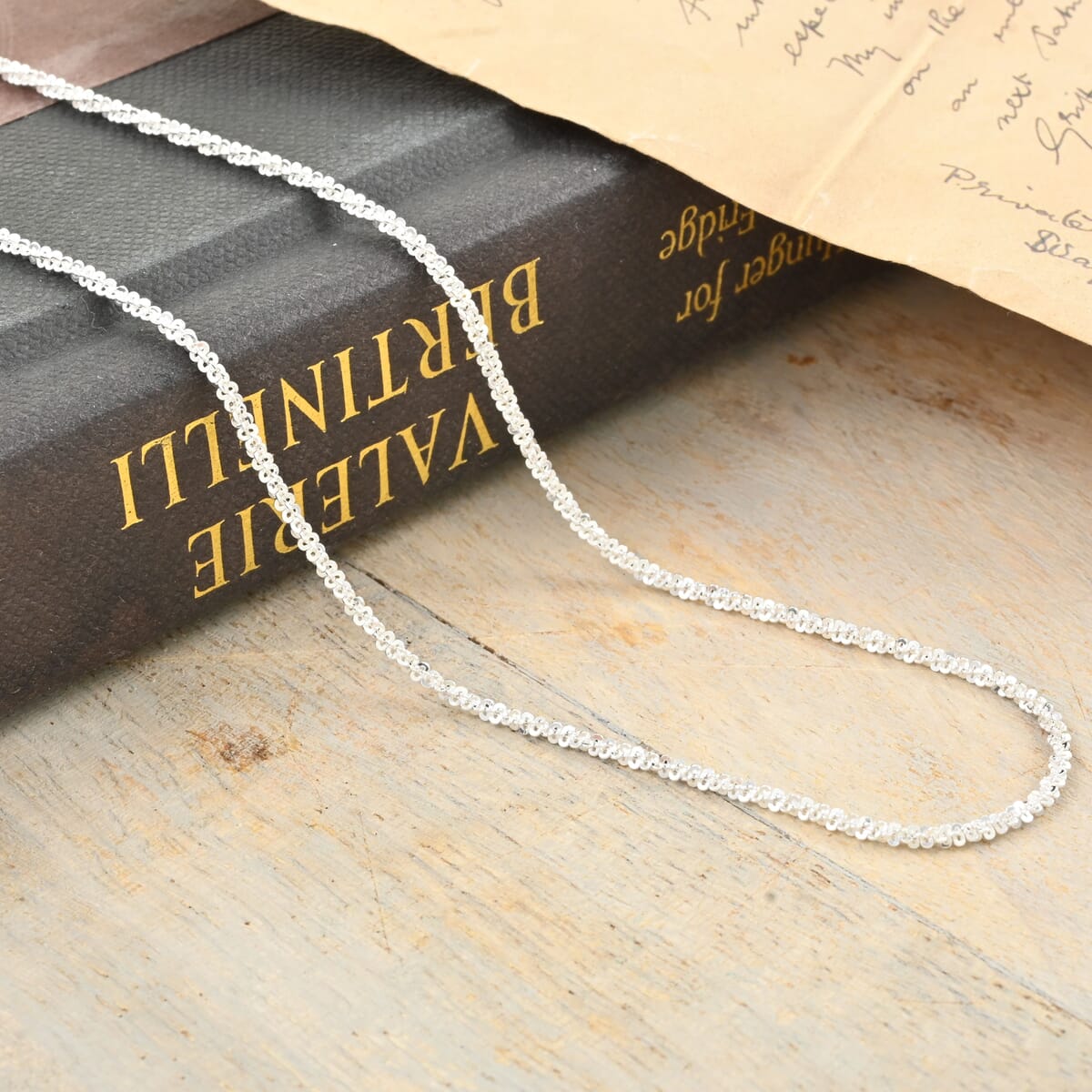 Italian Margherita Chain Necklace in Sterling Silver 4.90 Grams 24 Inches image number 1