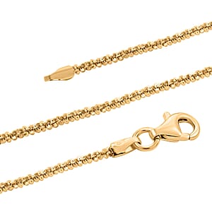 Italian Margherita Chain Necklace in 14K Yellow Gold Over Sterling Silver 4.90 Grams 24 Inches