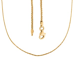 Italian Margherita Chain Necklace in 14K Yellow Gold Over Sterling Silver 4.90 Grams 24 Inches