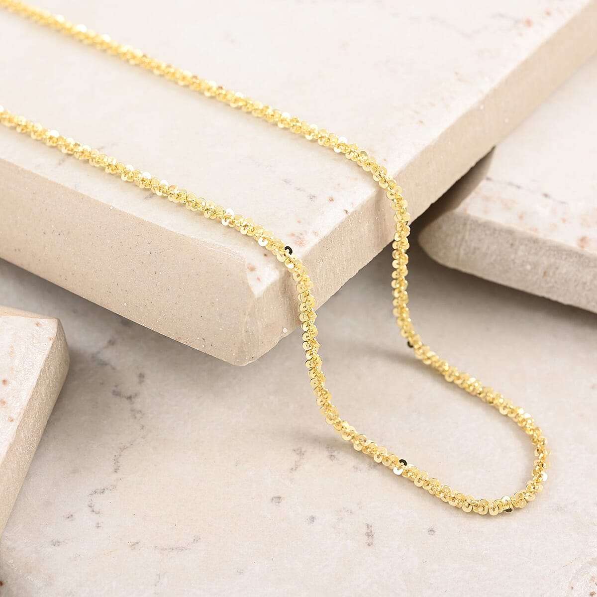 Italian 14K Yellow Gold Over Sterling Silver Margherita Chain Necklace 30 Inches 6 Grams image number 1