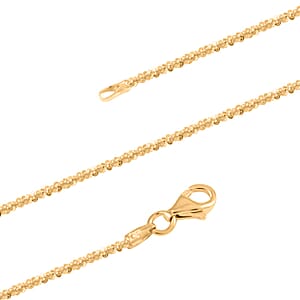 Italian 14K Yellow Gold Over Sterling Silver Margherita Chain Necklace 30 Inches 6 Grams