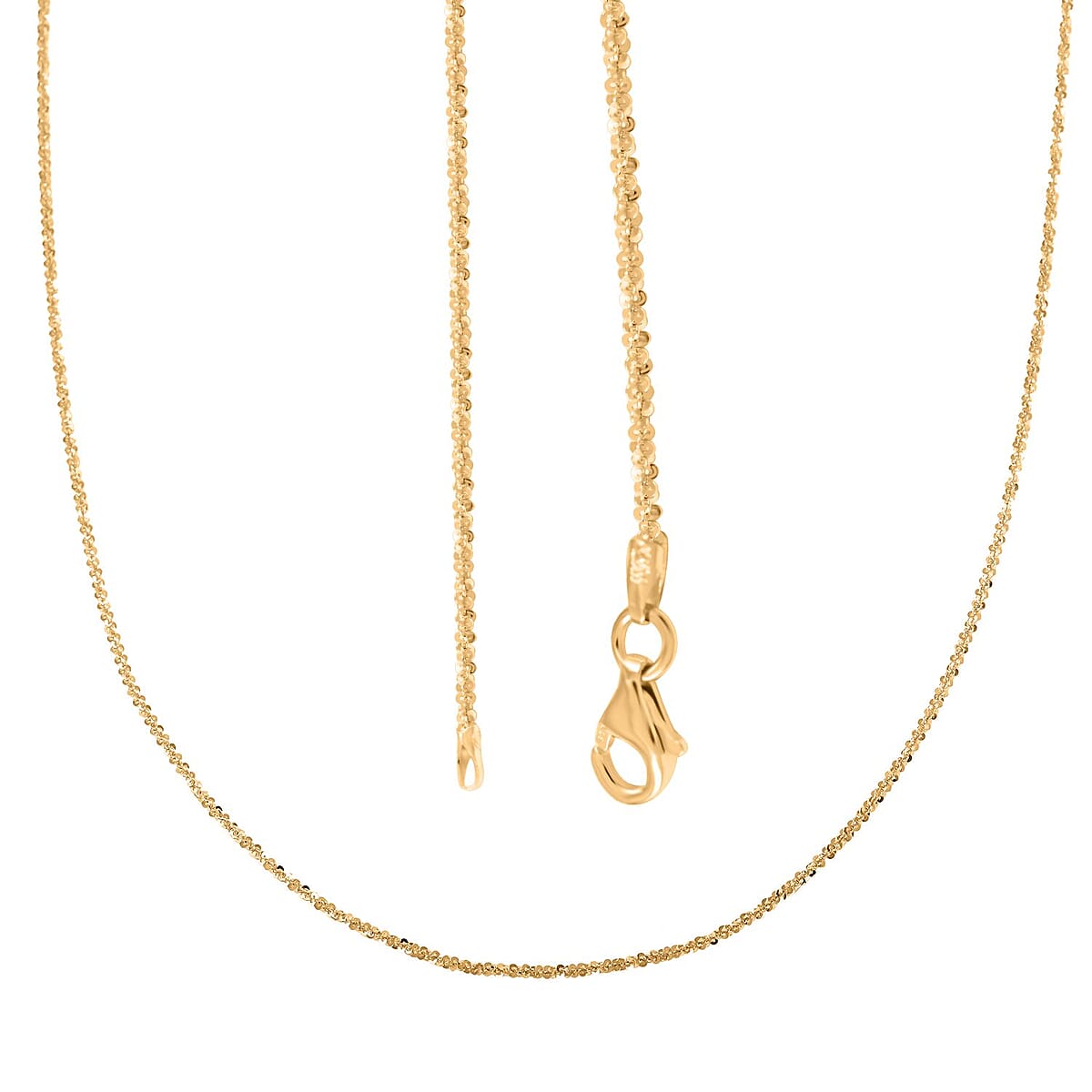 Italian 14K Yellow Gold Over Sterling Silver Margherita Chain Necklace 30 Inches 6 Grams image number 3