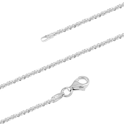 Italian Sterling Silver Margherita Alternate Chain Necklace (20 Inches) 4.20 Grams