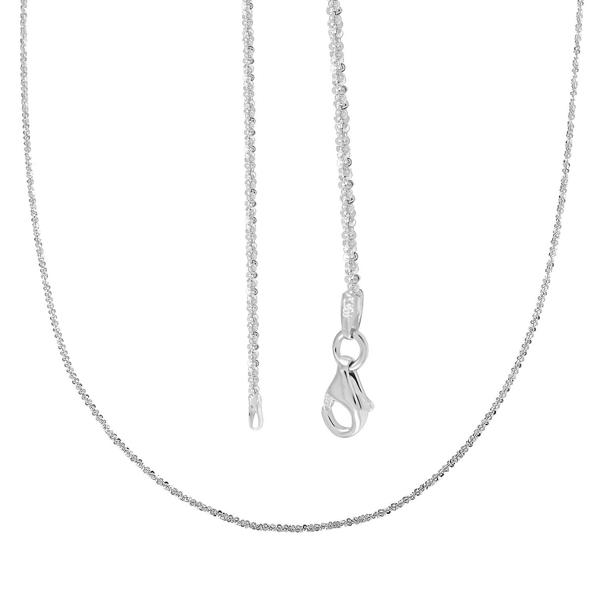 Italian Sterling Silver Margherita Alternate Chain Necklace (20 Inches) 4.20 Grams image number 3
