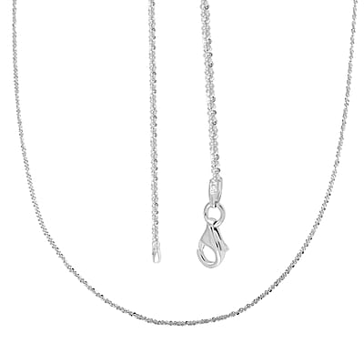 Italian Sterling Silver Margherita Alternate Chain Necklace (20 Inches) 4.20 Grams