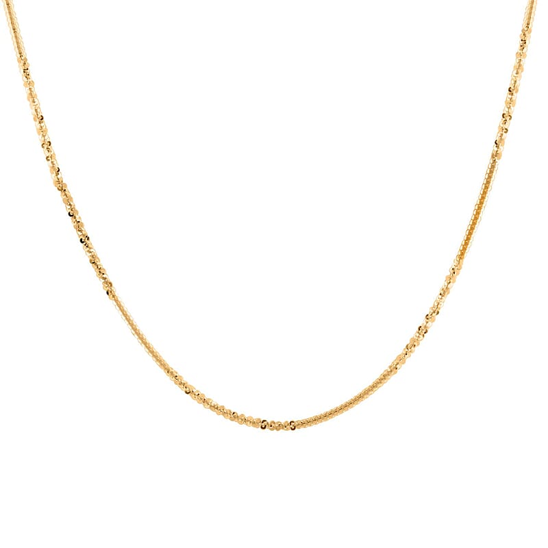 Italian Margherita Alternate Chain Necklace in 14K Yellow Gold Over Sterling Silver 4.20 Grams 20 Inches