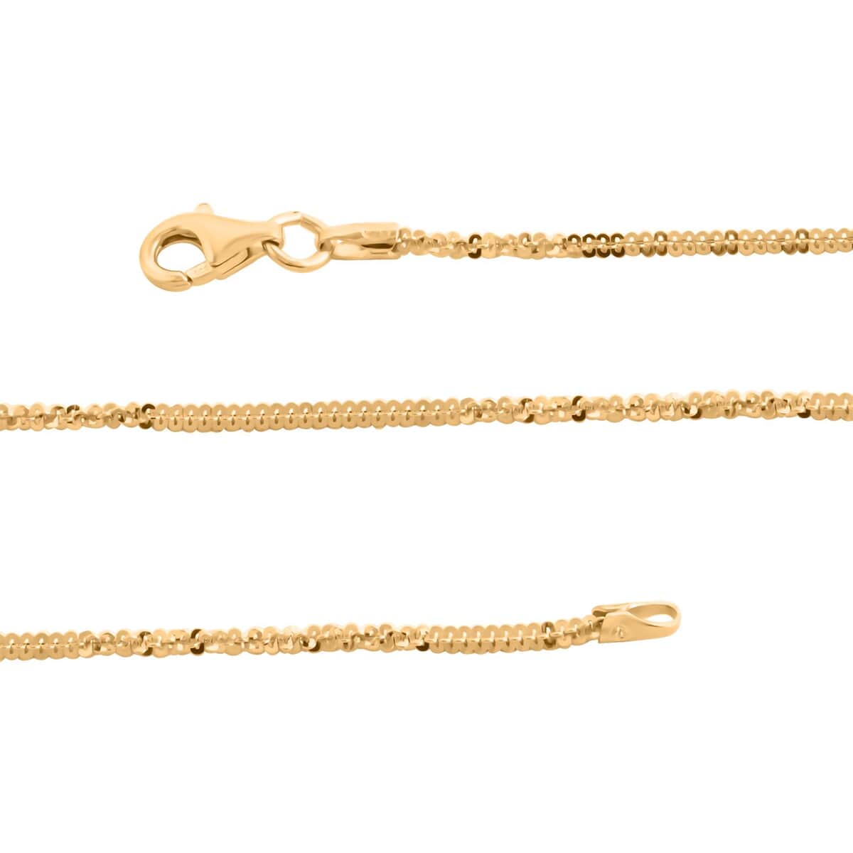 Italian Margherita Alternate Chain Necklace in 14K Yellow Gold Over Sterling Silver 4.20 Grams 20 Inches image number 2