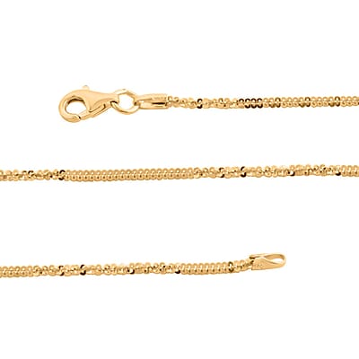 Italian Margherita Alternate Chain Necklace in 14K Yellow Gold Over Sterling Silver 4.20 Grams 20 Inches