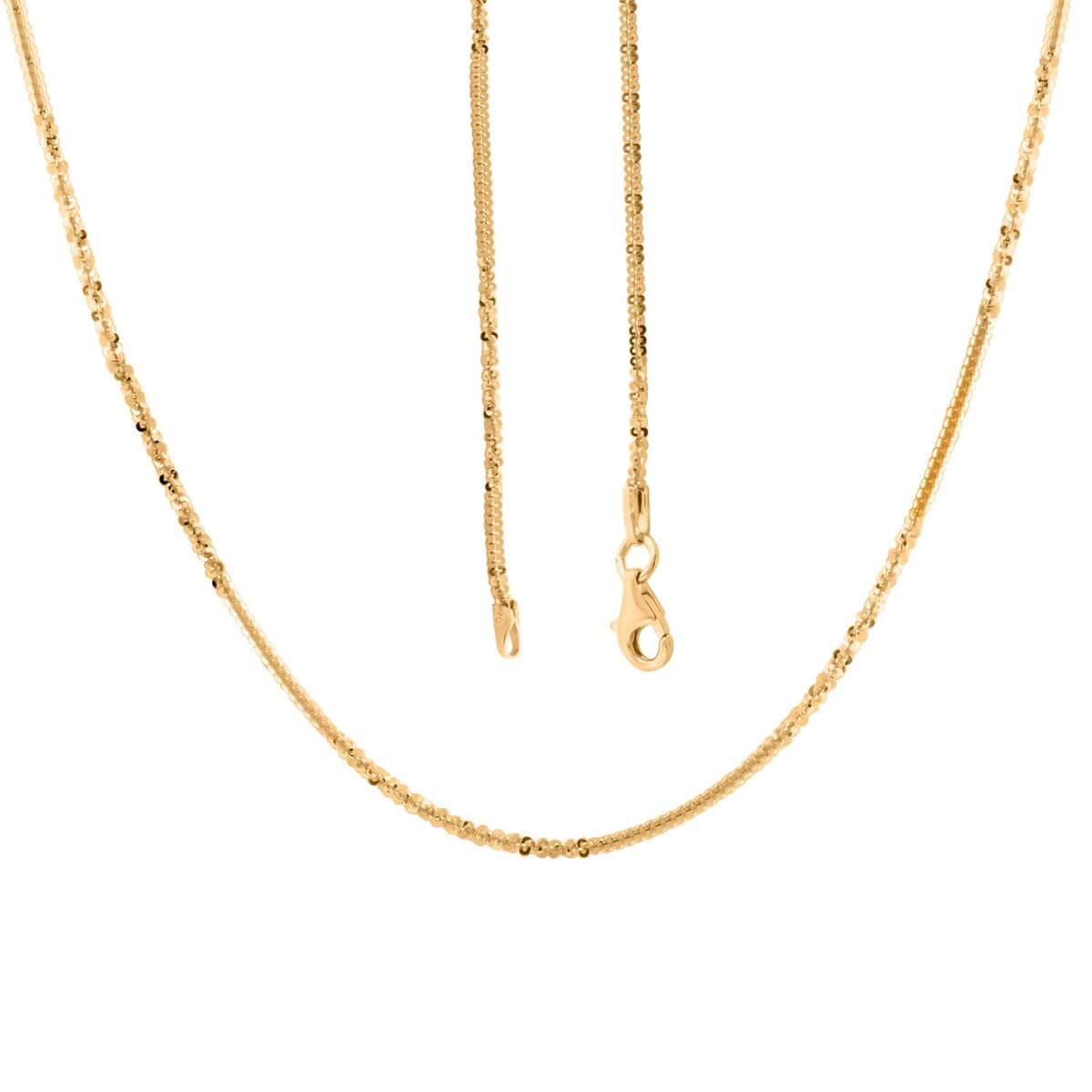 Italian Margherita Alternate Chain Necklace in 14K Yellow Gold Over Sterling Silver 4.20 Grams 20 Inches image number 3