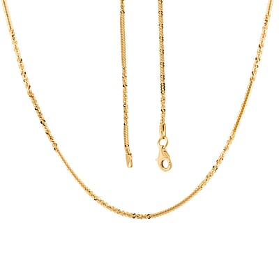 Italian Margherita Alternate Chain Necklace in 14K Yellow Gold Over Sterling Silver 4.20 Grams 20 Inches