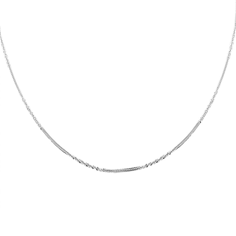 Italian Sterling Silver Margherita Alternate Chain Necklace 24 Inches 4.90 Grams