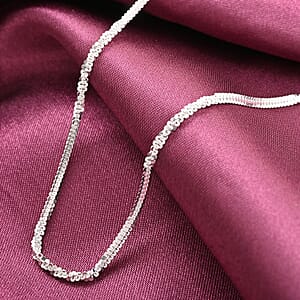 Italian Sterling Silver Margherita Alternate Chain Necklace 24 Inches 4.90 Grams