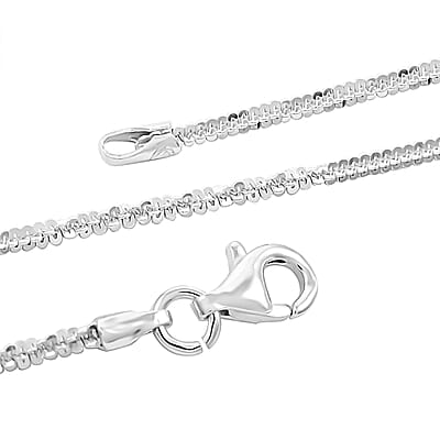 Italian Sterling Silver Margherita Alternate Chain Necklace 24 Inches 4.90 Grams