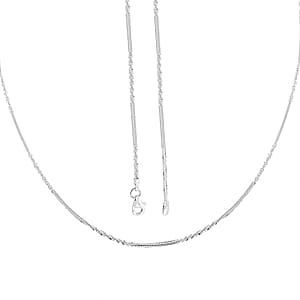 Italian Sterling Silver Margherita Alternate Chain Necklace 24 Inches 4.90 Grams