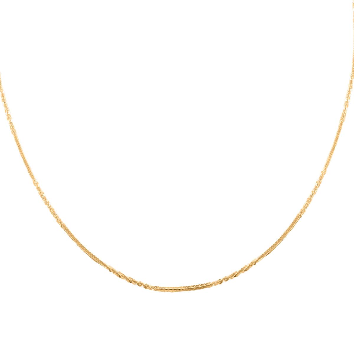 Italian 14K Yellow Gold Over Sterling Silver Margherita Alternate Chain Necklace 24 Inches 4.90 Grams image number 0