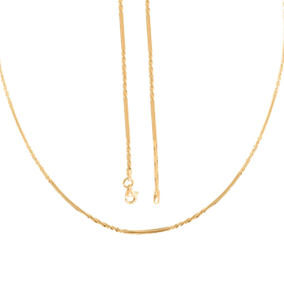 Italian 14K Yellow Gold Over Sterling Silver Margherita Alternate Chain Necklace 24 Inches 4.90 Grams image number 3