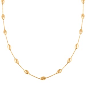 Italian 14K Yellow Gold Over Sterling Silver Station Chip Necklace 18 Inches 6 Grams