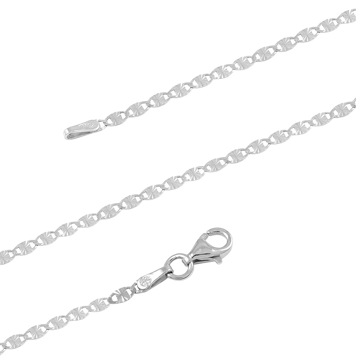 Italian Sterling Silver Vale Star Chain Necklace 20 Inches 2.50 Grams image number 2