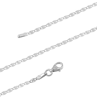 Italian Sterling Silver Vale Star Chain Necklace 20 Inches 2.50 Grams